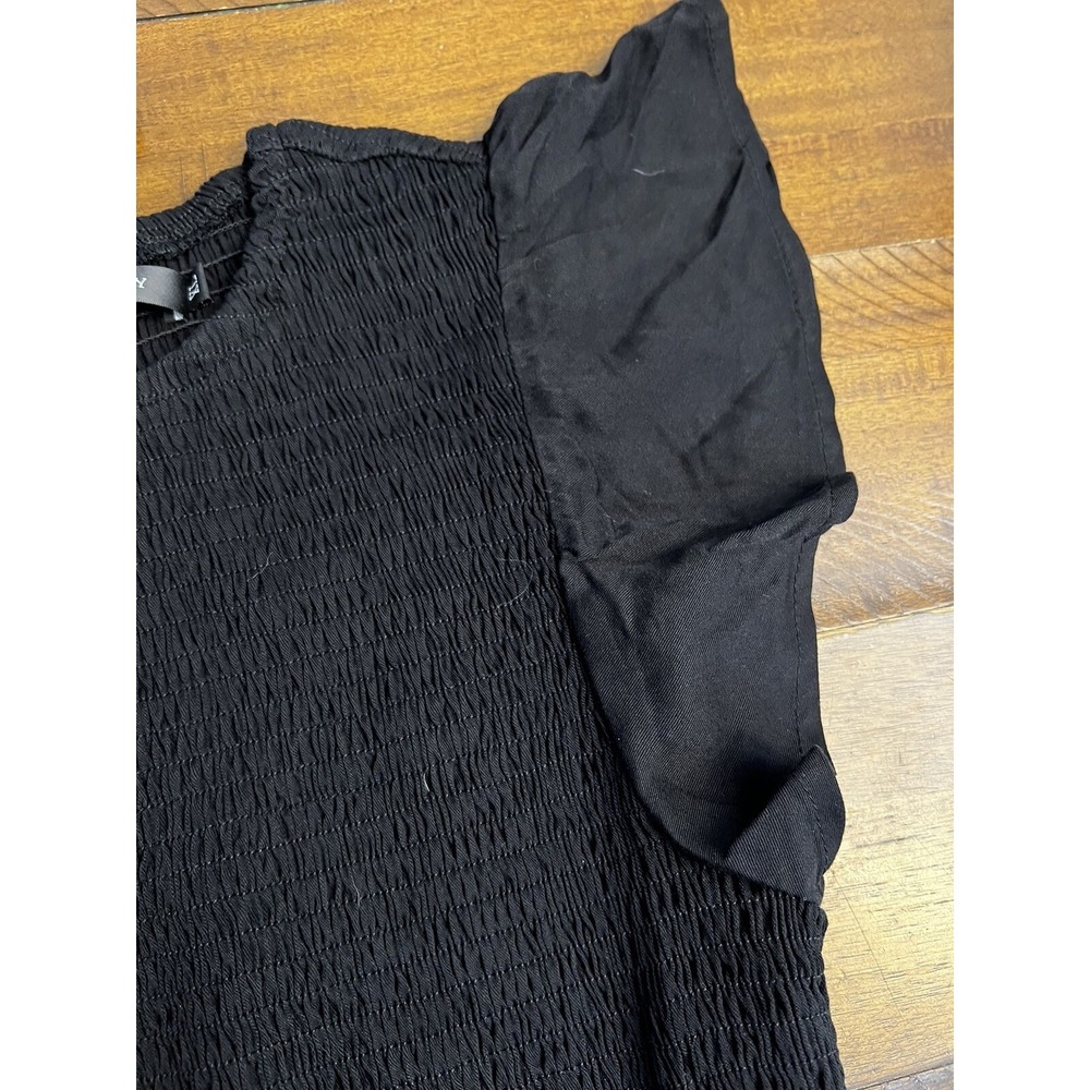NWT MEROKEETY Womens Smocked Midi Dress black Flutter Sleeve Tiered size XL - Picture 4 of 8